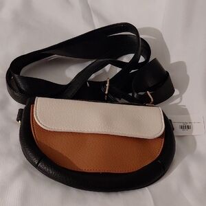 Wink and a Nod Elegant Two Shoulder Straps,  Crossbody Bag Vegan Leather NWT